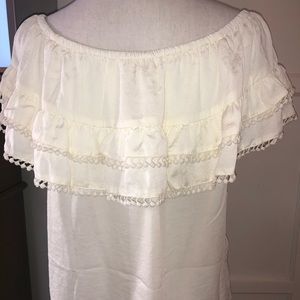 Cream off the shoulder top